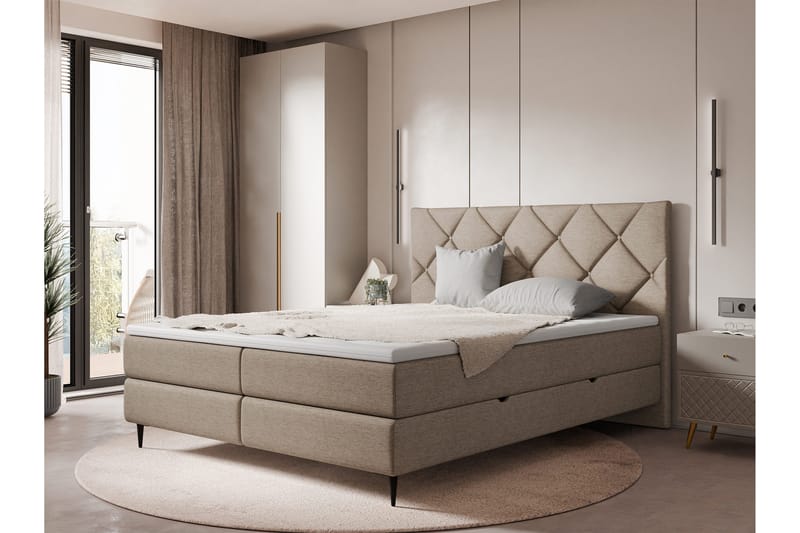 Alasia Sengpakke Kontinentalseng 180x200 cm - Brun - Møbler - Senger - Komplett sengepakke