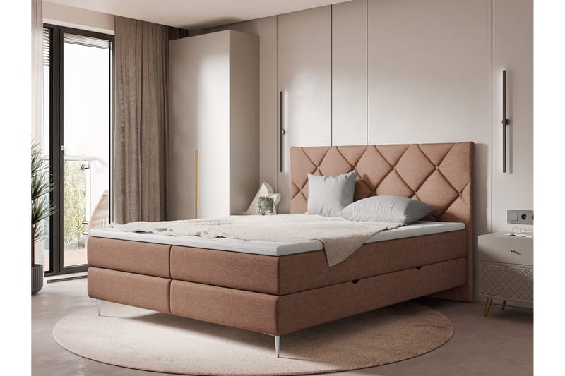 Alasia Sengpakke Kontinentalseng 180x200 cm - Brun - Møbler - Senger - Komplett sengepakke