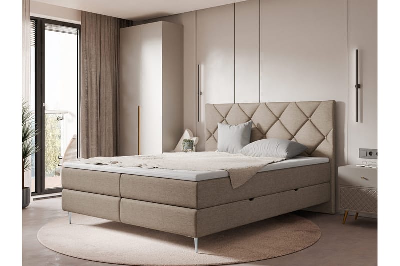 Alasia Sengpakke Kontinentalseng 180x200 cm - Brun - Møbler - Senger - Komplett sengepakke