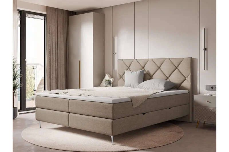 Alasia Sengpakke Kontinentalseng 180x200 cm - Brun - Møbler - Senger - Komplett sengepakke