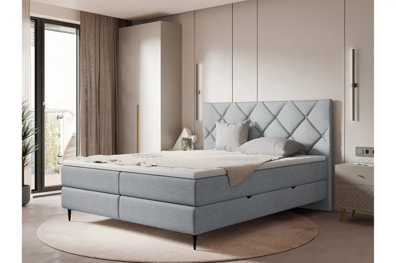 Alasia Sengpakke Kontinentalseng 180x200 cm - Grå - Møbler - Senger - Komplett sengepakke