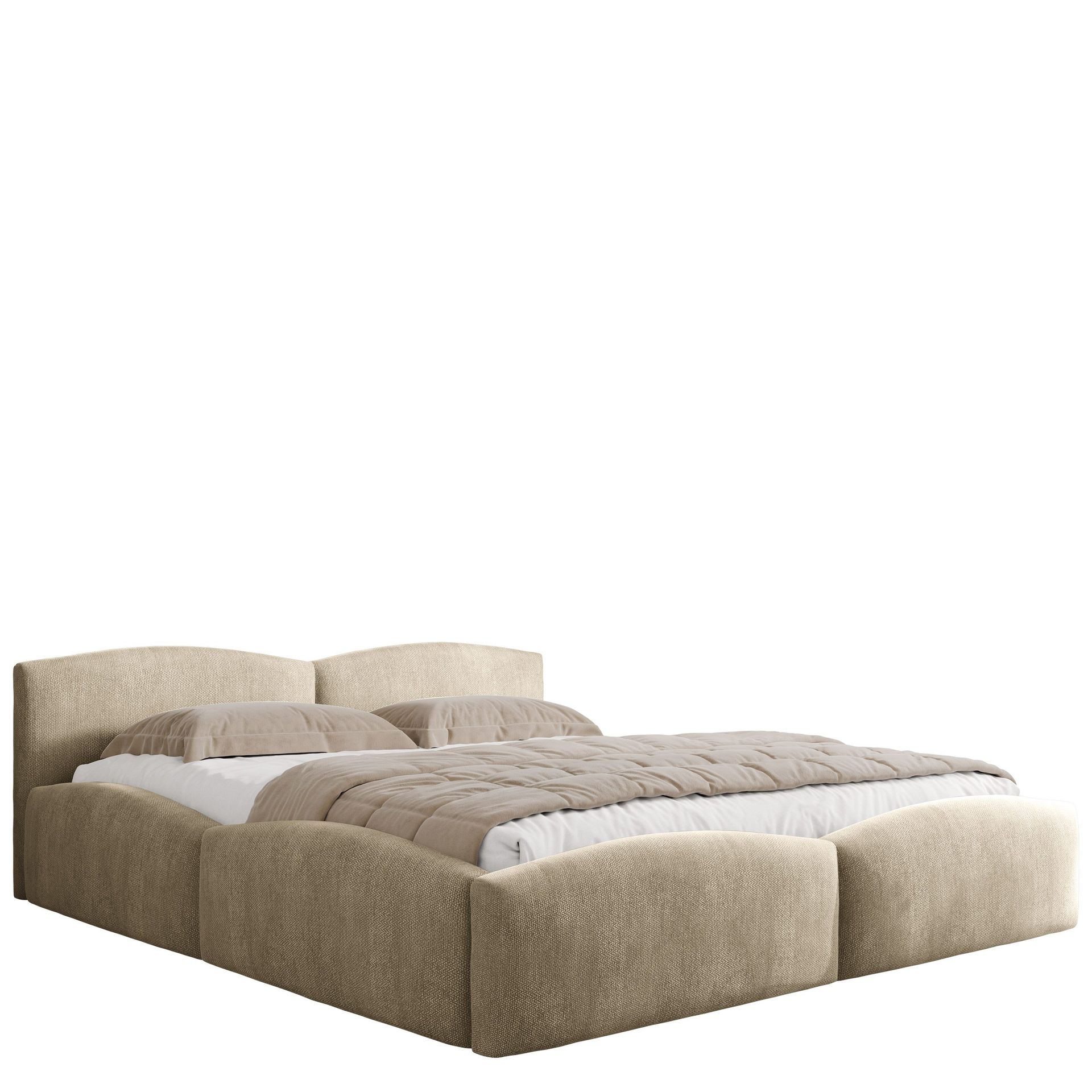 Aldrosen sengeramme med oppbevaring 140x200 cm - beige