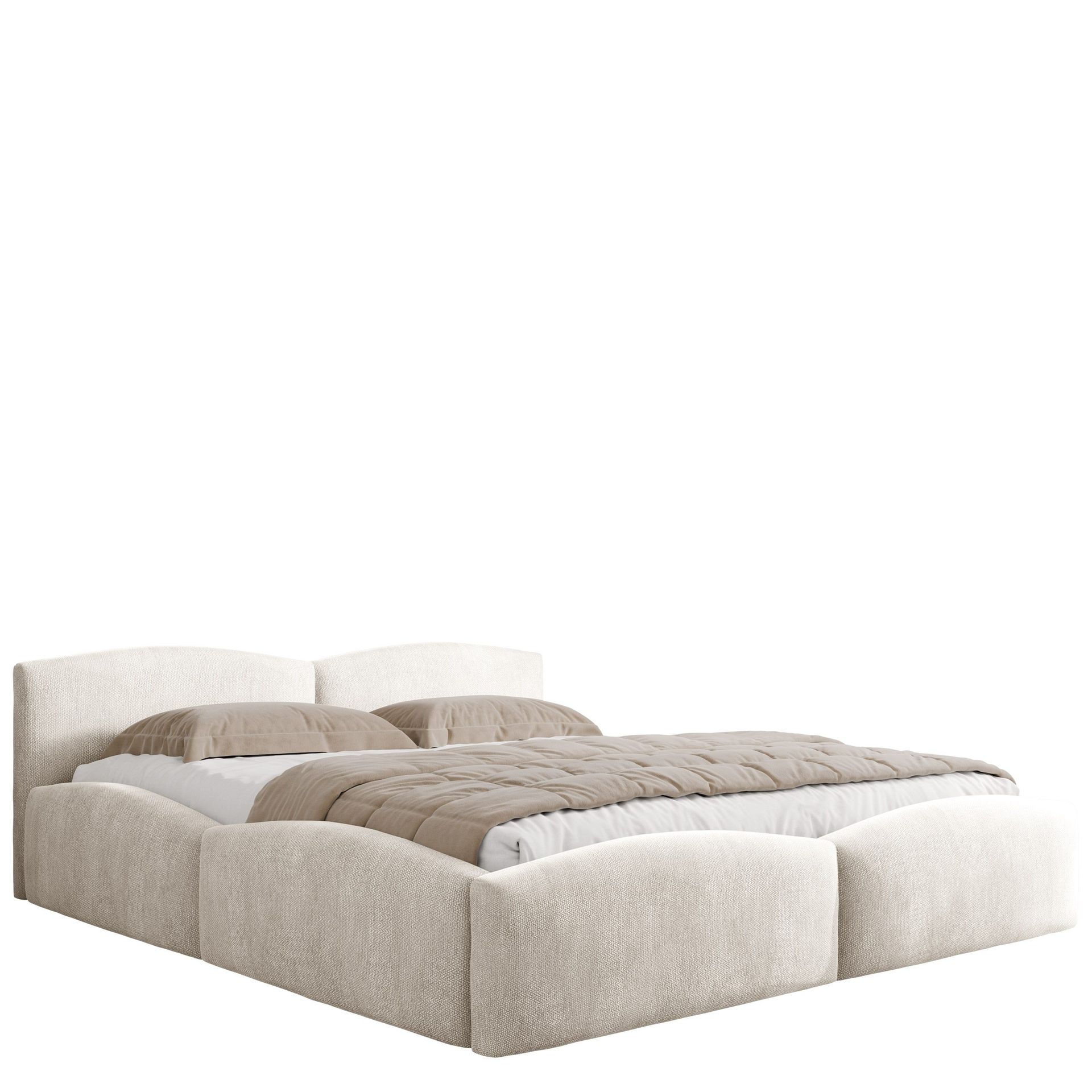 Aldrosen sengeramme med oppbevaring 140x200 cm - beige