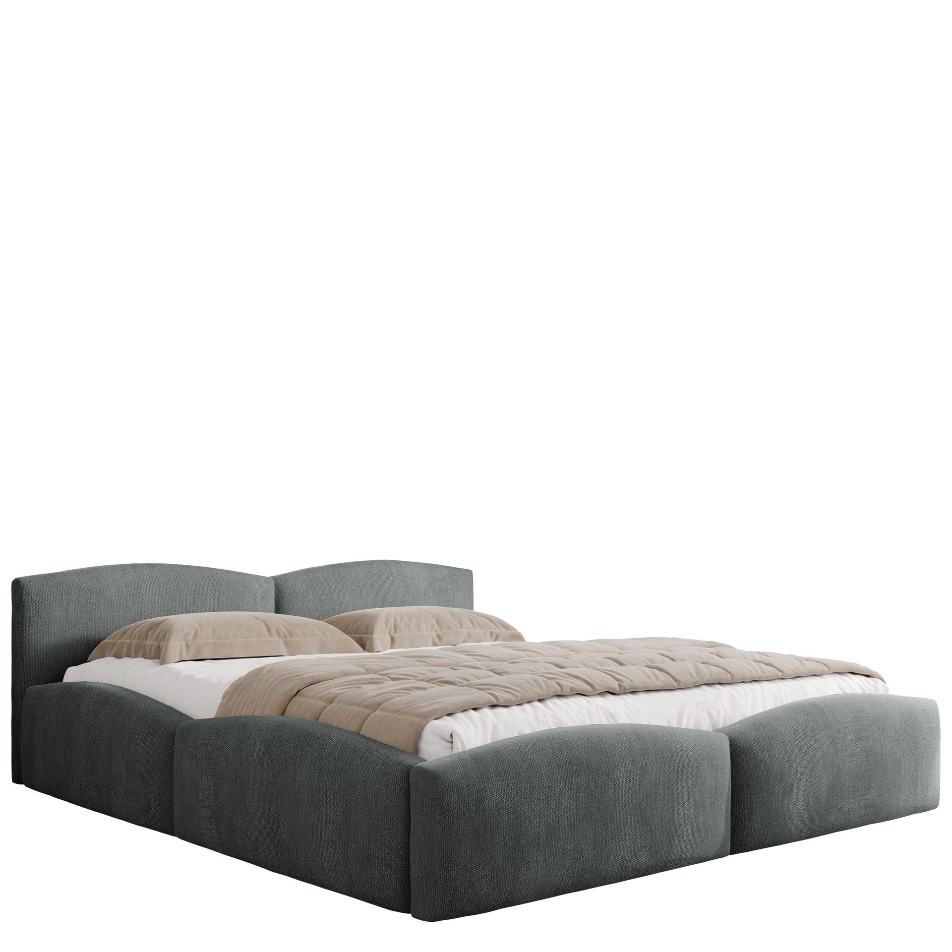 Aldrosen sengeramme med oppbevaring 160x200 cm - grå