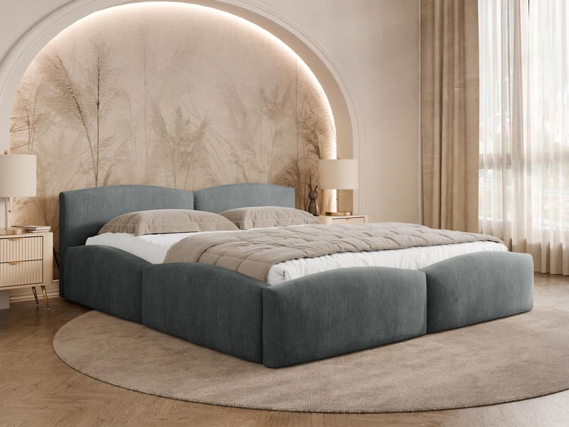 Aldrosen sengeramme med oppbevaring 160x200 cm - grå - Møbler - Senger - Sengeramme & sengestamme