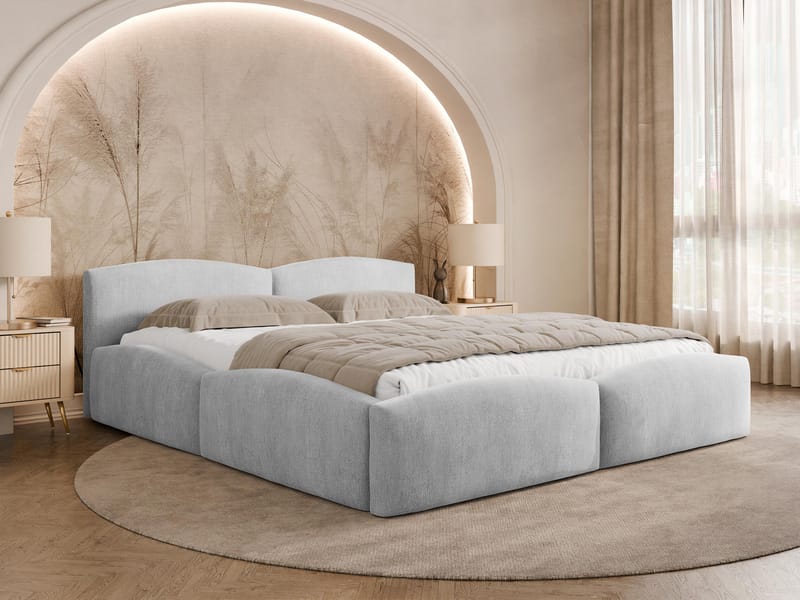 Aldrosen sengeramme med oppbevaring 180x200 cm - grå - Møbler - Senger - Sengeramme & sengestamme