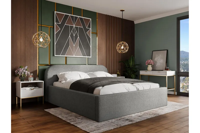 Alfiya Sengeramme 140x200 cm - Grå - Møbler - Senger - Sengeramme & sengestamme