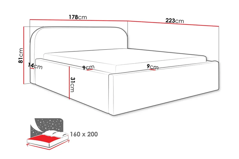 Alfiya Sengeramme 160x200 cm - Grønn - Møbler - Senger - Sengeramme & sengestamme