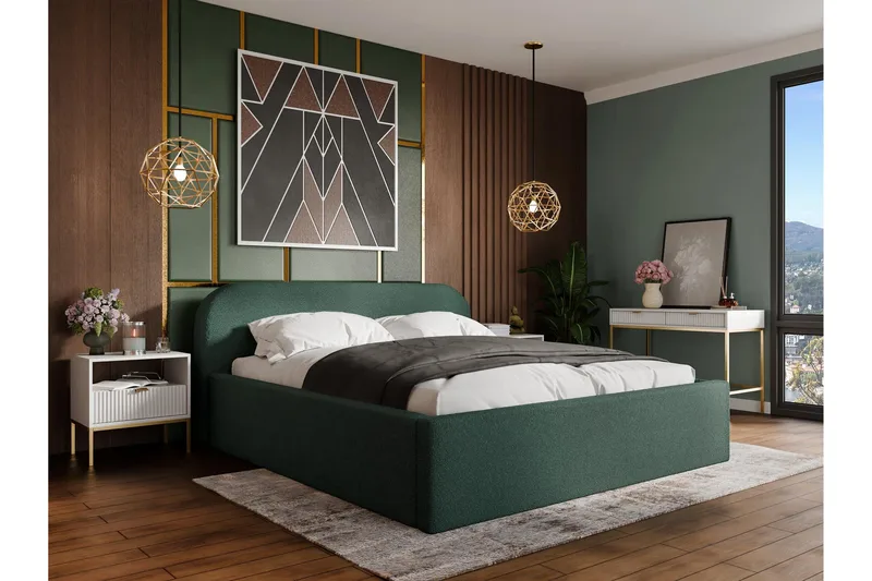 Alfiya Sengeramme 160x200 cm - Grønn - Møbler - Senger - Sengeramme & sengestamme