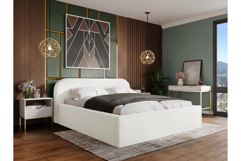 Alfiya Sengeramme 160x200 cm - Hvit - Møbler - Senger - Sengeramme & sengestamme