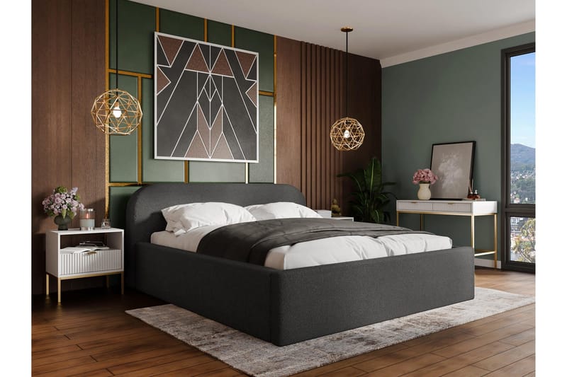 Alfiya Sengeramme 160x200 cm - Svart - Møbler - Senger - Sengeramme & sengestamme