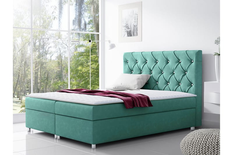 Alida Sengpakke Kontinentalseng 160x200 cm - Turkis - Møbler - Senger - Komplett sengepakke