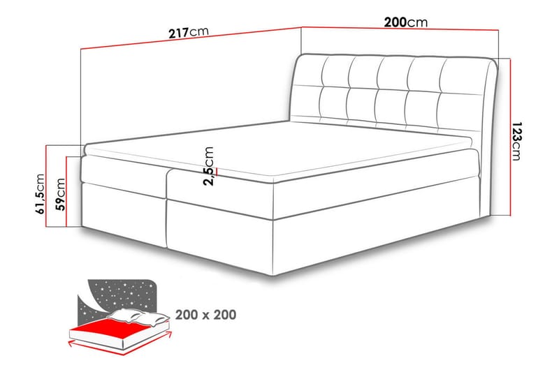 Alvik kontinentalseng 200x200 - Beige - Møbler - Senger - Kontinentalsenger