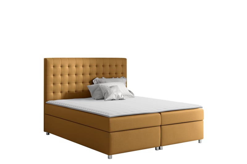 Asti Sengpakke Kontinentalseng 160x200 cm - Gul - Møbler - Senger - Komplett sengepakke