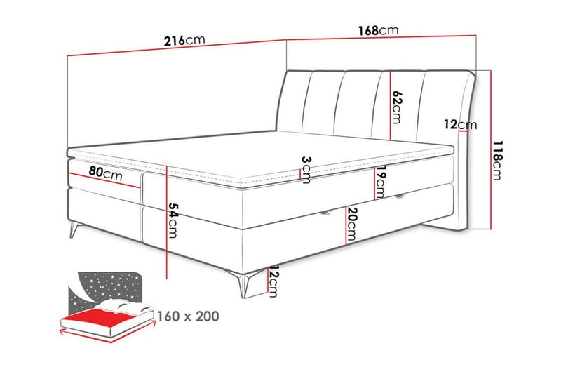 Aviemore Seng 160x200 cm - Beige - Sengeramme & sengestamme