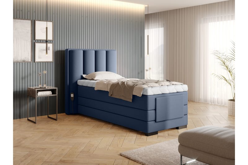 Banti Justerbar Kontinentalseng 90x200 cm - Blå - Møbler - Senger - Enkeltsenger