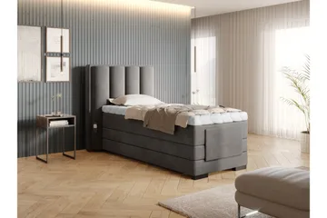 Banti Justerbar Kontinentalseng 90x200 cm - Grå - Møbler - Senger - Enkeltsenger