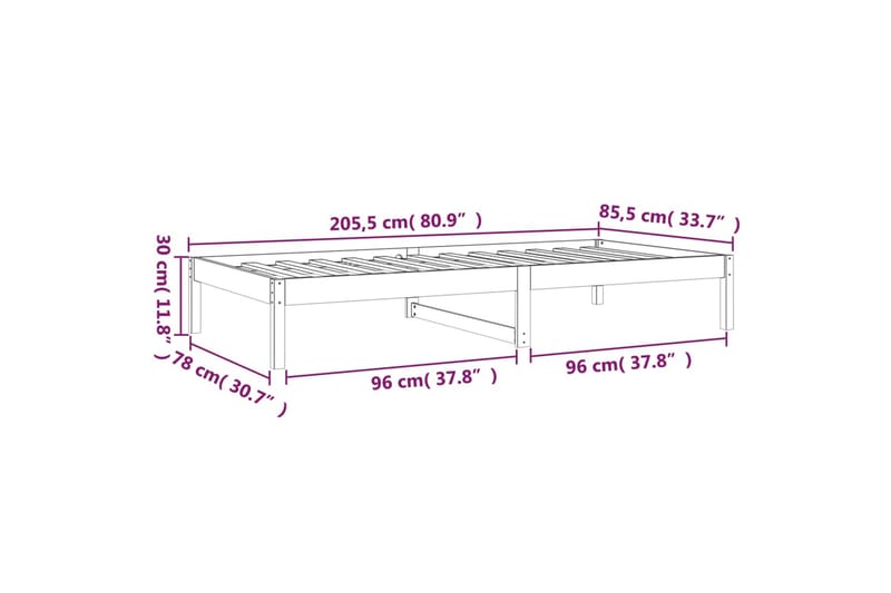 beBasic Dagseng 80x200 cm heltre furu - Brun - Møbler - Senger - Sengeramme & sengestamme