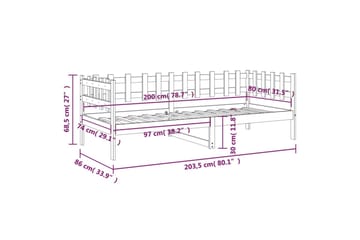 beBasic Dagseng grå 80x200 cm heltre furu - GrÃ¥ - Møbler - Senger - Sengeramme & sengestamme
