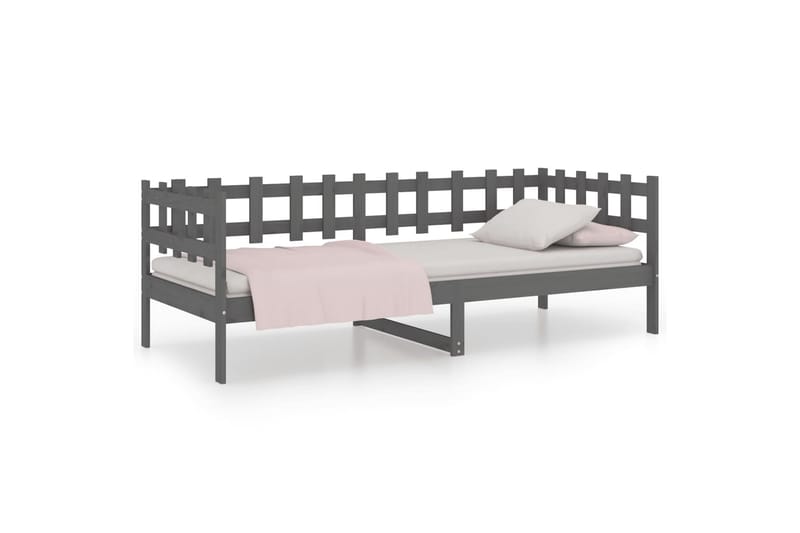 beBasic Dagseng grå 80x200 cm heltre furu - GrÃ¥ - Møbler - Senger - Sengeramme & sengestamme