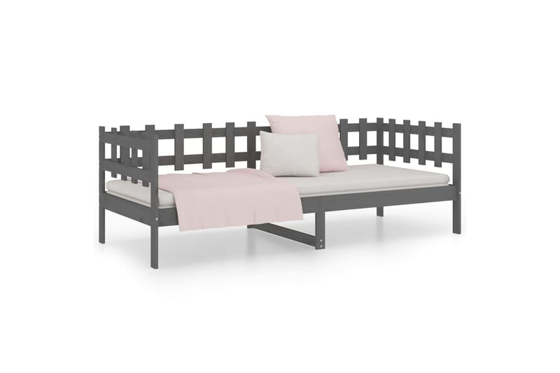 beBasic Dagseng grå 80x200 cm heltre furu - GrÃ¥ - Møbler - Senger - Sengeramme & sengestamme