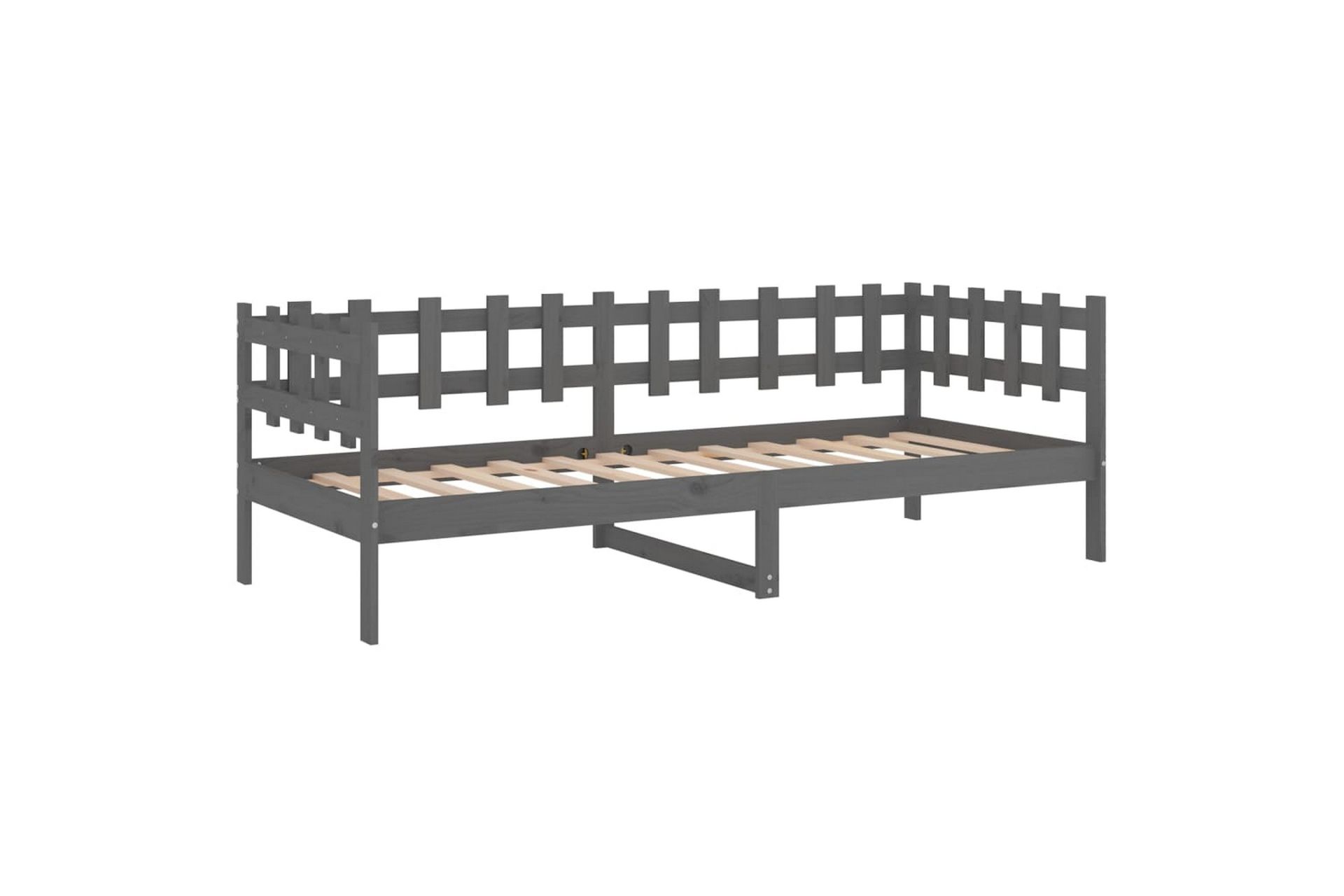 beBasic Dagseng grå 80x200 cm heltre furu - GrÃ¥ - Møbler - Senger - Sengeramme & sengestamme