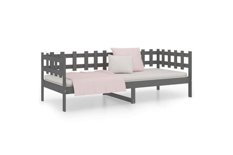 beBasic Dagseng grå 90x190 cm heltre furu - GrÃ¥ - Møbler - Senger - Sengeramme & sengestamme