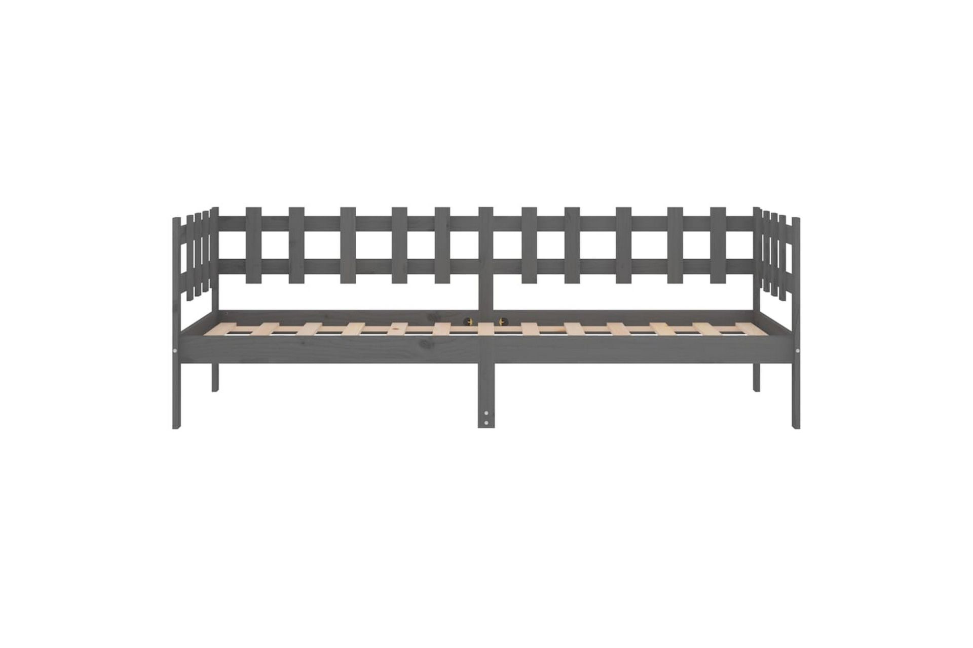 beBasic Dagseng grå 90x200 cm heltre furu - GrÃ¥ - Møbler - Senger - Sengeramme & sengestamme