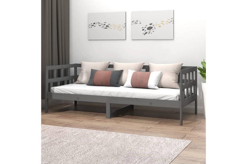 beBasic Dagseng grå heltre furu 80x200 cm - GrÃ¥ - Møbler - Senger - Sengeramme & sengestamme
