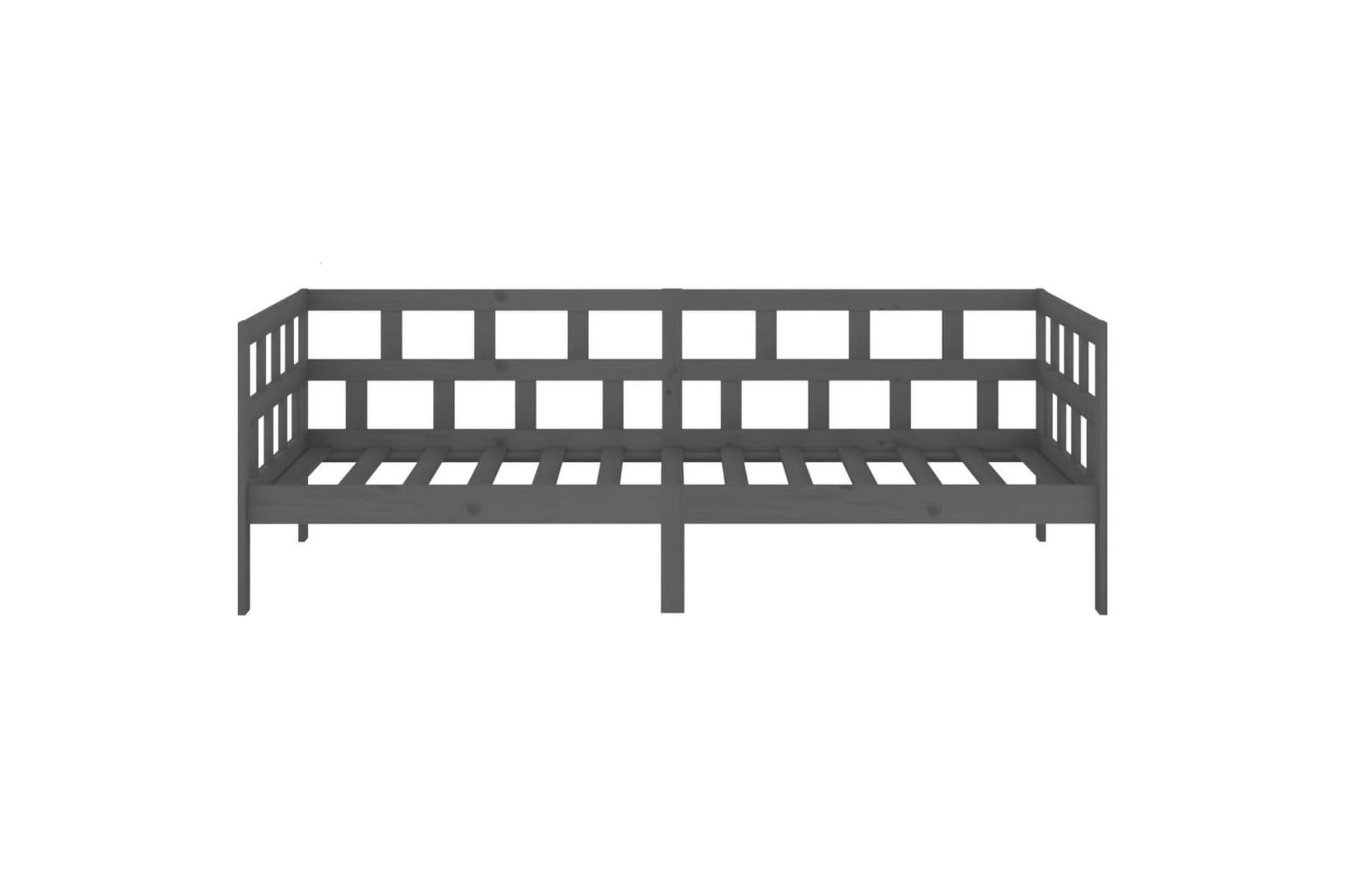 beBasic Dagseng grå heltre furu 80x200 cm - GrÃ¥ - Møbler - Senger - Sengeramme & sengestamme