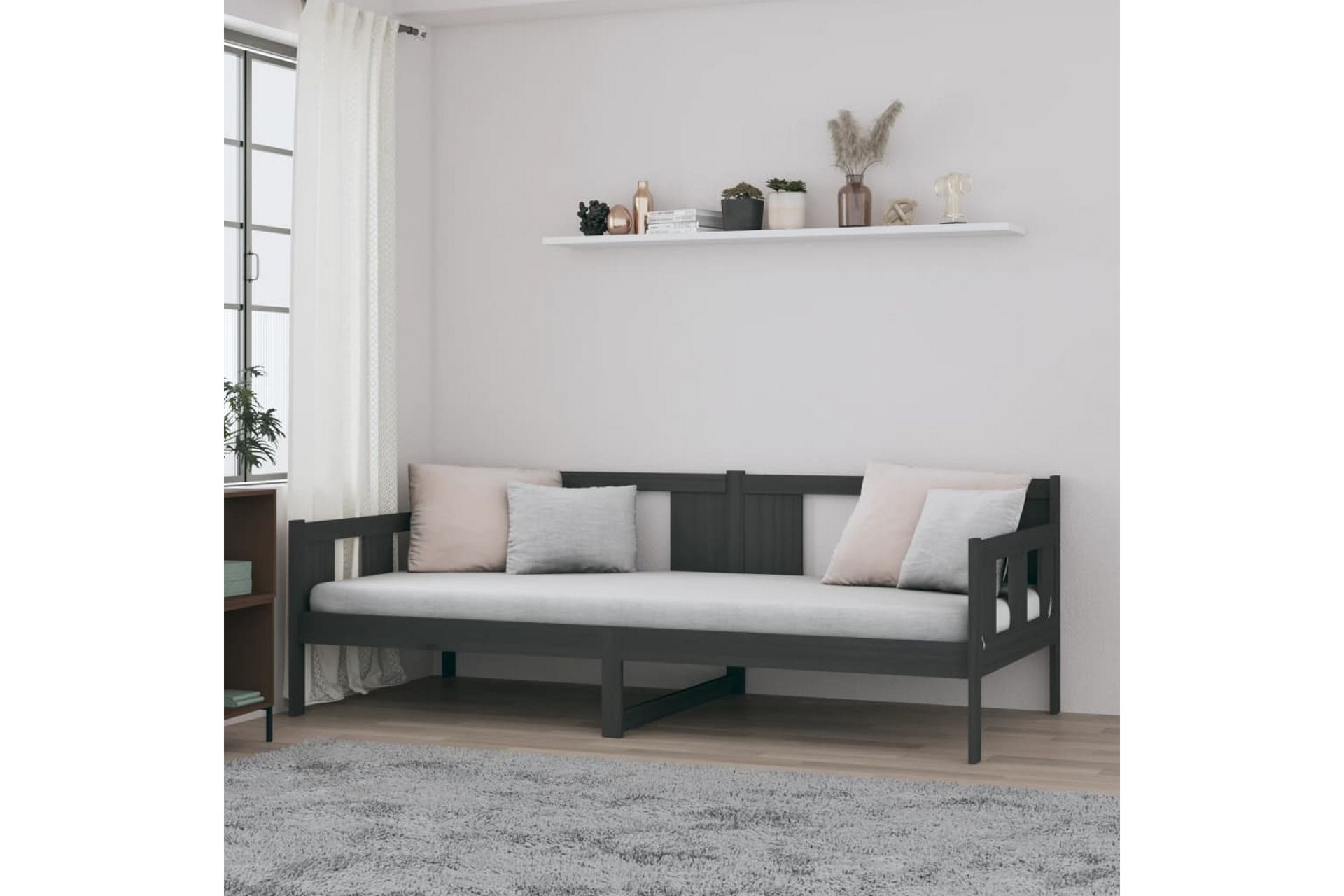 beBasic Dagseng grå heltre furu 80x200 cm - GrÃ¥ - Møbler - Sofaer - Dagsenger