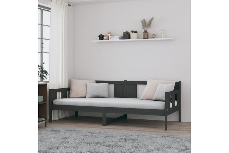 beBasic Dagseng grå heltre furu 80x200 cm - GrÃ¥ - Møbler - Sofaer - Dagsenger