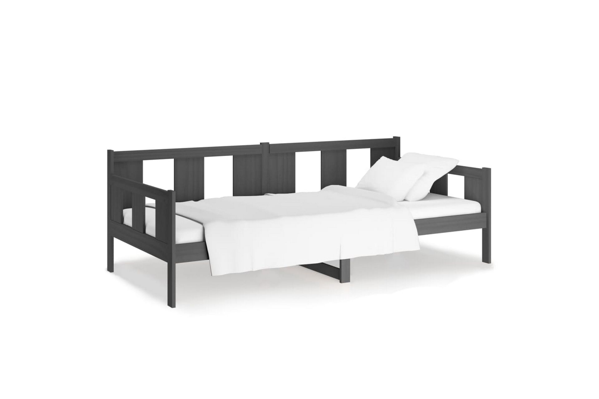 beBasic Dagseng grå heltre furu 80x200 cm - GrÃ¥ - Møbler - Sofaer - Dagsenger