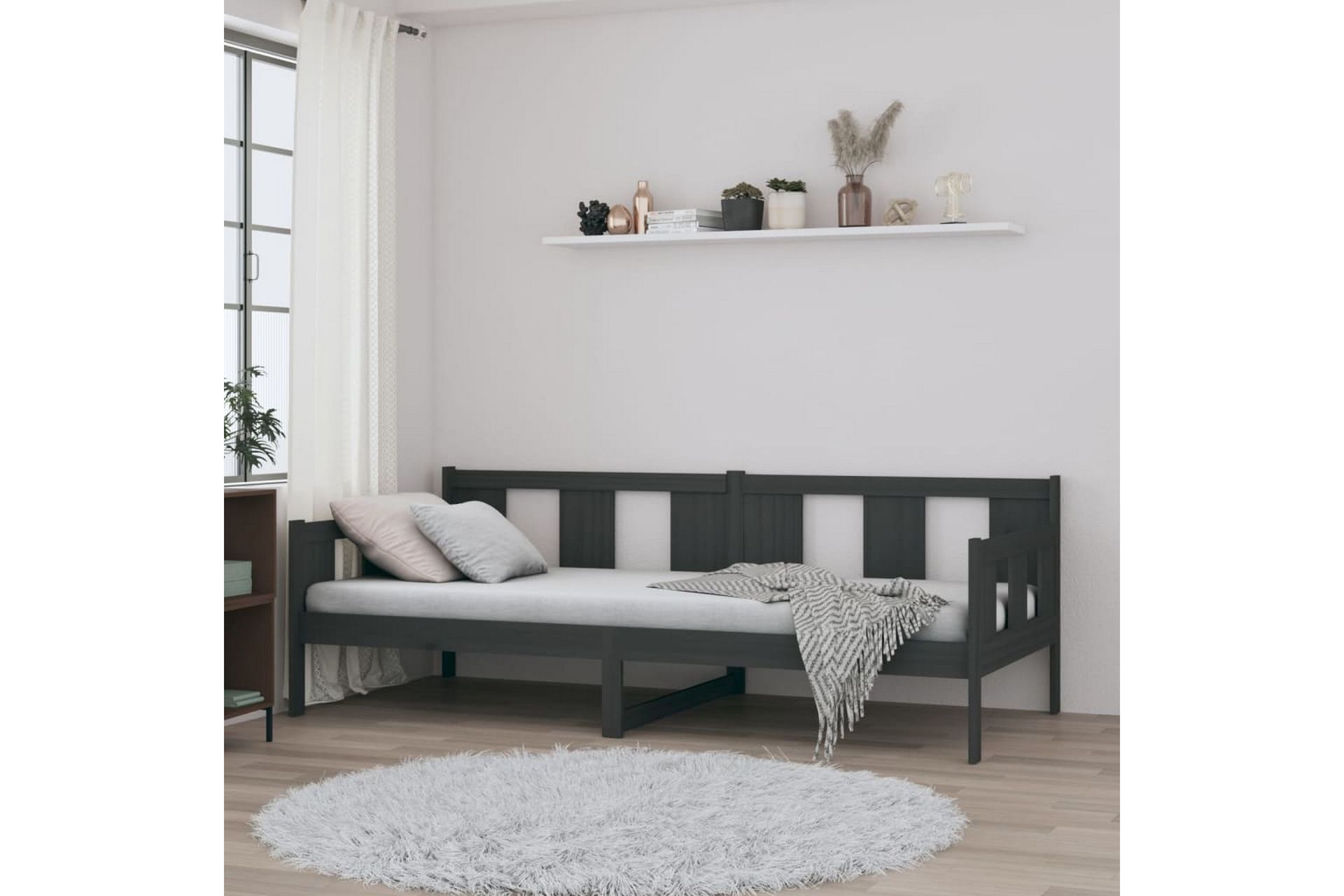 beBasic Dagseng grå heltre furu 80x200 cm - GrÃ¥ - Møbler - Sofaer - Dagsenger