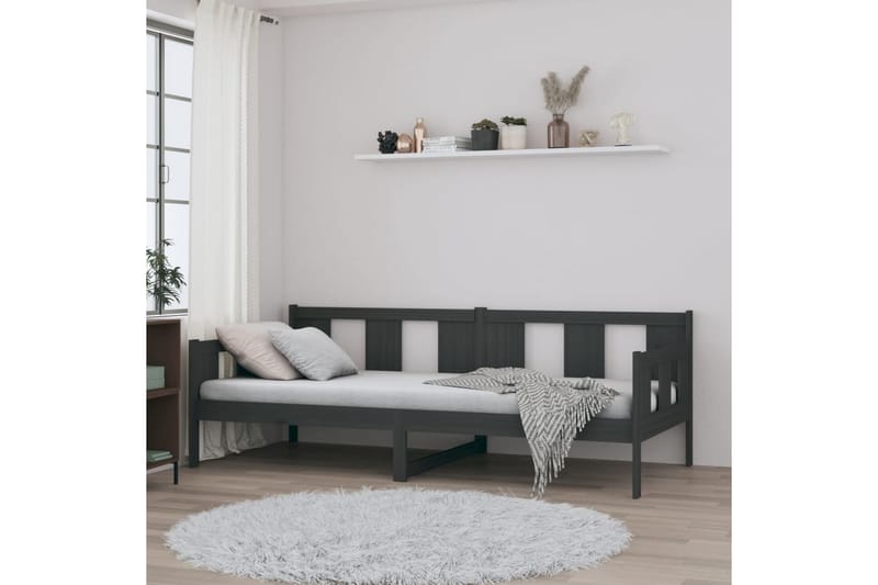 beBasic Dagseng grå heltre furu 80x200 cm - GrÃ¥ - Møbler - Sofaer - Dagsenger
