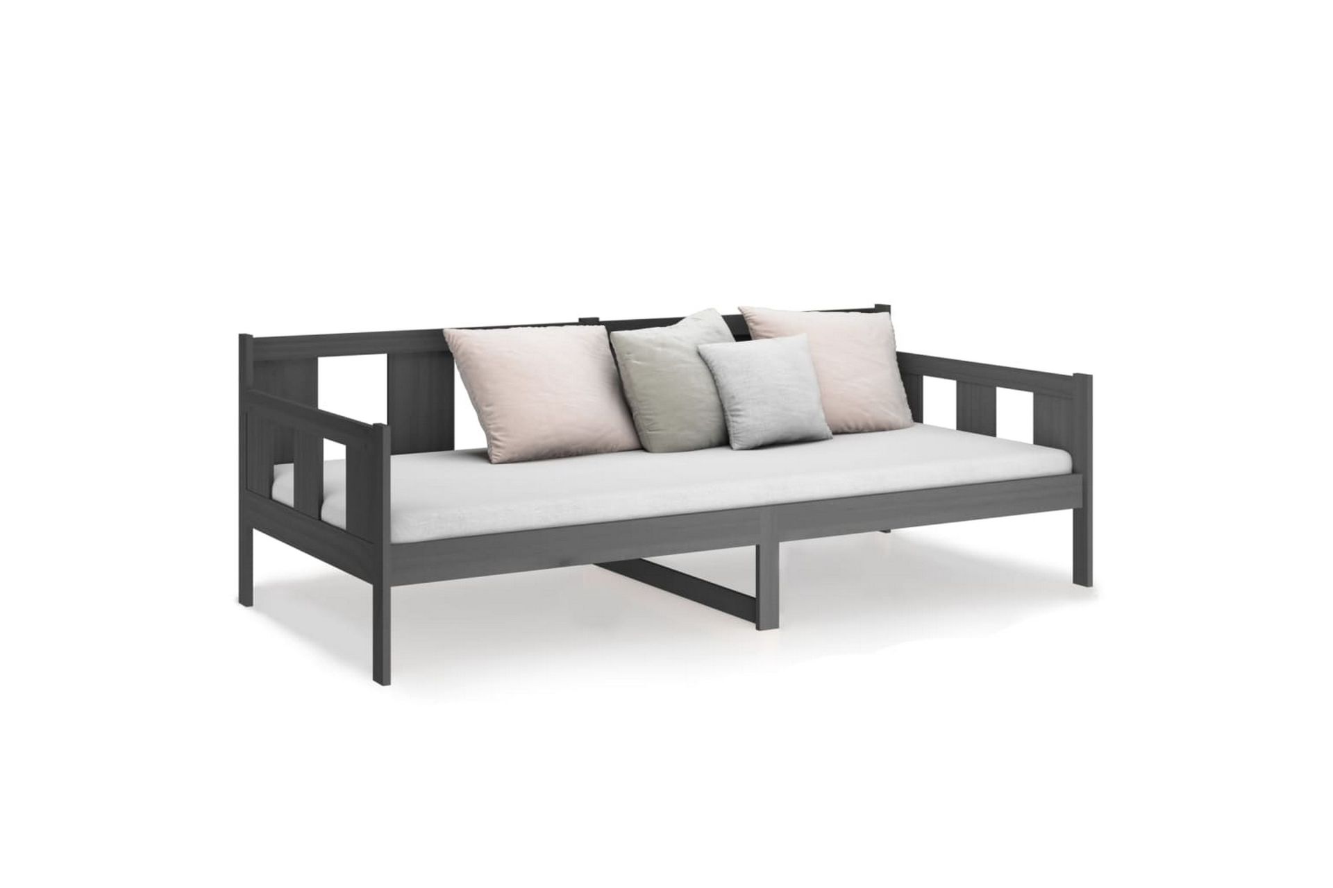 beBasic Dagseng grå heltre furu 80x200 cm - GrÃ¥ - Møbler - Sofaer - Dagsenger