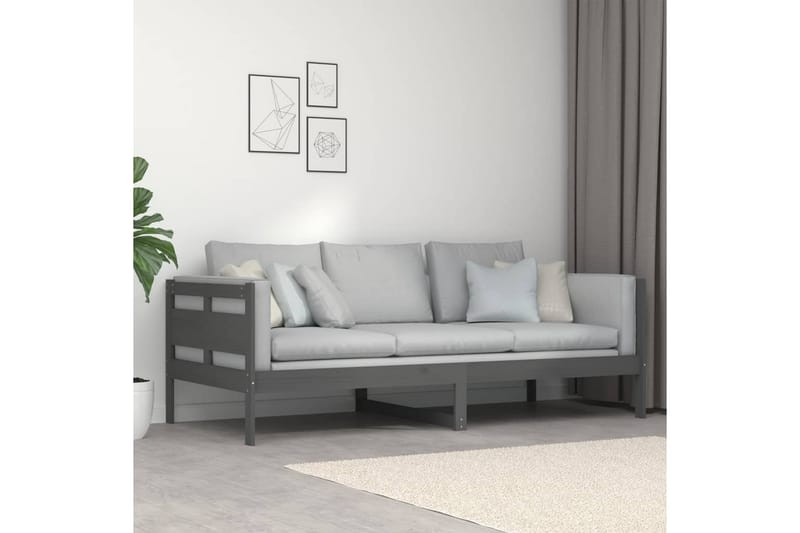 beBasic Dagseng grå heltre furu 90x200 cm - GrÃ¥ - Møbler - Sofaer - Dagsenger