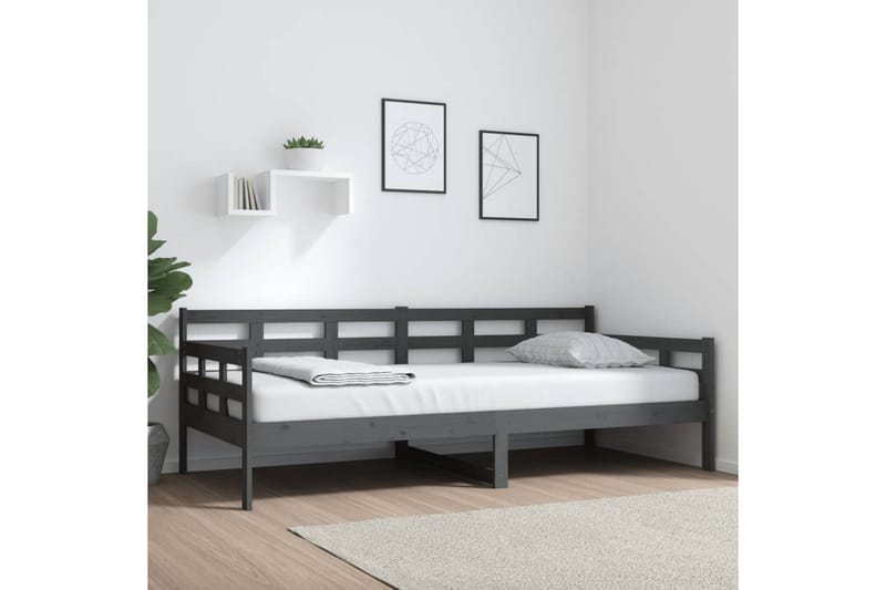 beBasic Dagseng grå heltre furu 90x200 cm - GrÃ¥ - Møbler - Sofaer - Dagsenger