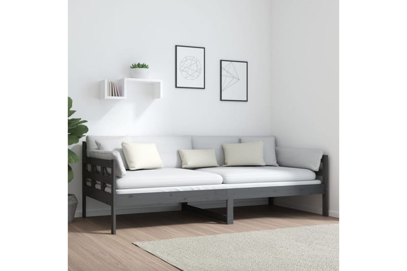beBasic Dagseng grå heltre furu 90x200 cm - GrÃ¥ - Møbler - Sofaer - Dagsenger