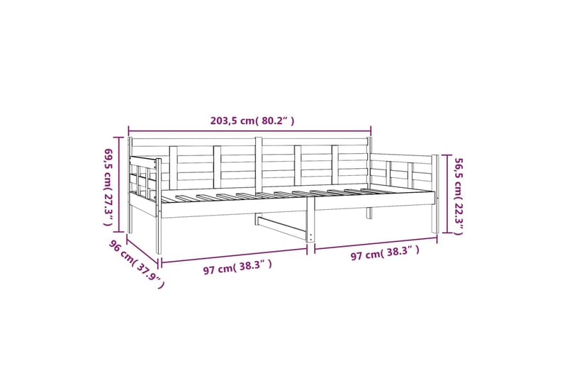 beBasic Dagseng heltre furu 90x200 cm - Brun - Møbler - Sofaer - Dagsenger