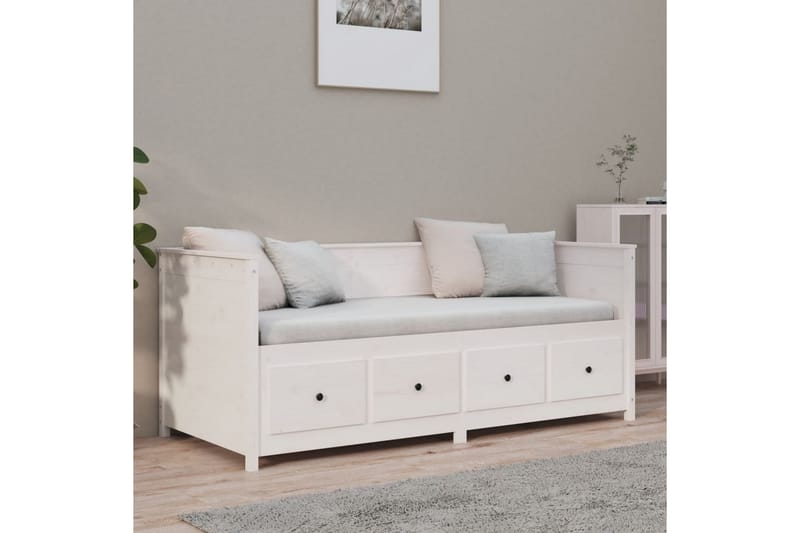 beBasic Dagseng hvit 100x200 cm heltre furu - Hvit - Møbler - Senger - Sengeramme & sengestamme