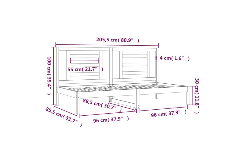 beBasic Dagseng hvit 80x200 cm heltre furu - Hvit - Møbler - Senger - Sengeramme & sengestamme