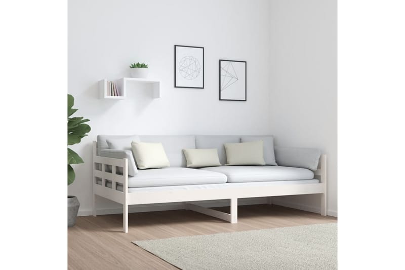 beBasic Dagseng hvit heltre furu 90x190 cm - Hvit - Møbler - Senger - Sengeramme & sengestamme