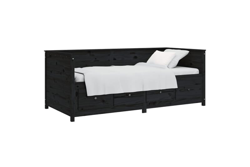 beBasic Dagseng svart 100x200 cm heltre furu - Svart - Møbler - Senger - Sengeramme & sengestamme