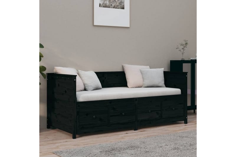 beBasic Dagseng svart 100x200 cm heltre furu - Svart - Møbler - Senger - Sengeramme & sengestamme