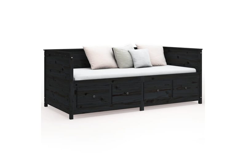 beBasic Dagseng svart 100x200 cm heltre furu - Svart - Møbler - Senger - Sengeramme & sengestamme