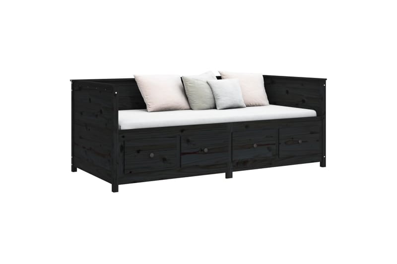 beBasic Dagseng svart 100x200 cm heltre furu - Svart - Møbler - Senger - Sengeramme & sengestamme