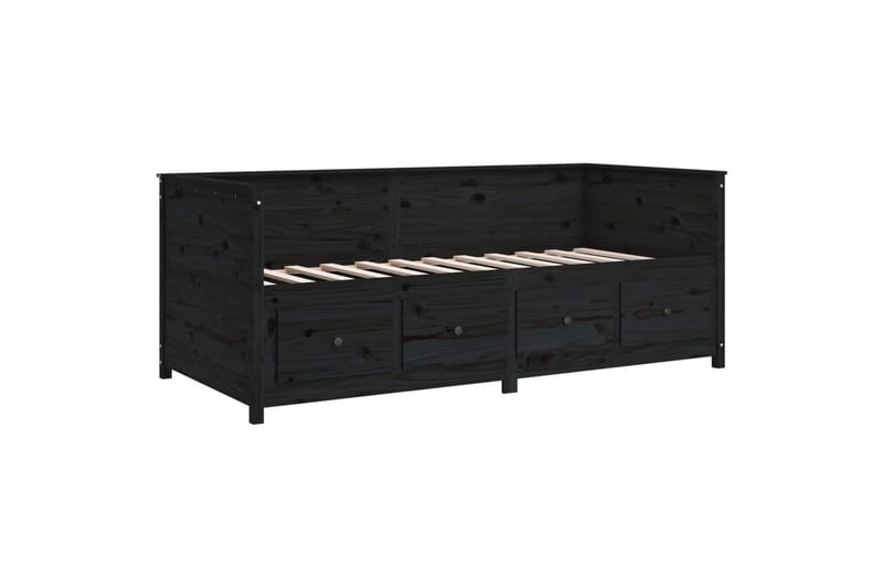 beBasic Dagseng svart 100x200 cm heltre furu - Svart - Møbler - Senger - Sengeramme & sengestamme