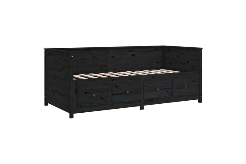 beBasic Dagseng svart 75x190 cm heltre furu - Svart - Sengeramme & sengestamme