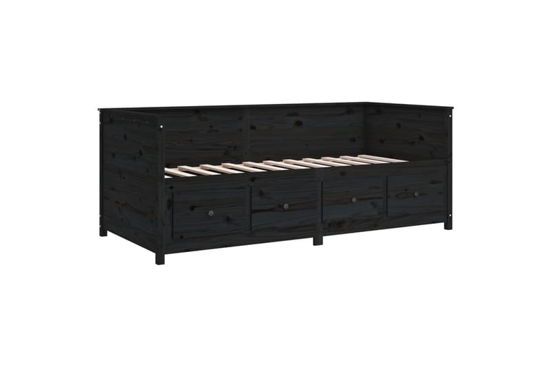 beBasic Dagseng svart 80x200 cm heltre furu - Svart - Møbler - Senger - Sengeramme & sengestamme